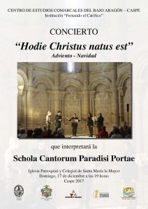 CONCIERTO “Hodie Christus natus est” Adviento - Navidad @ Colegiata Santa María la Mayor | Caspe | Aragón | España